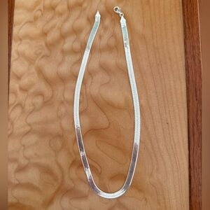 Mejuri Sterling Silver Herringbone Necklace 16 inches